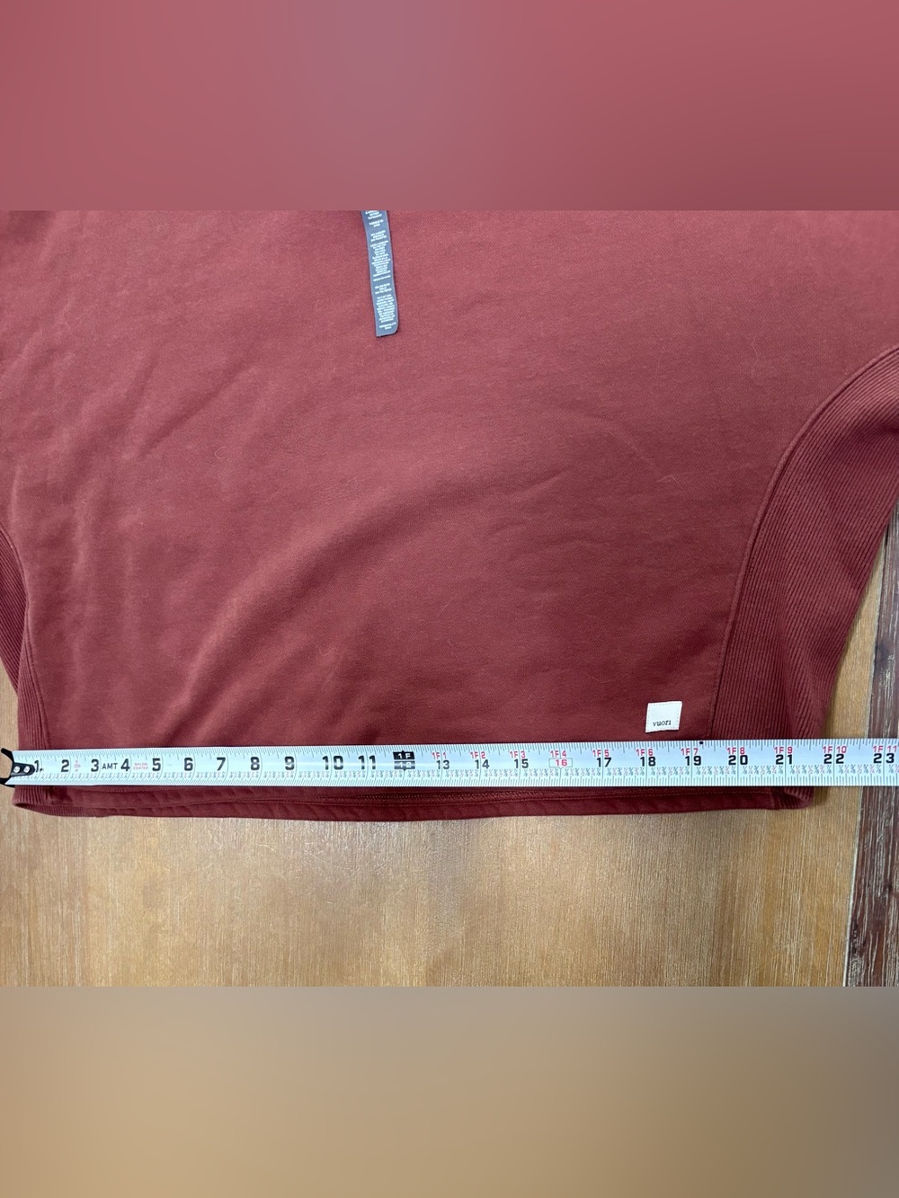 Vuori Boxy Cropped Crewneck Sweatshirt in Rust Brown - Picture 9 of 10